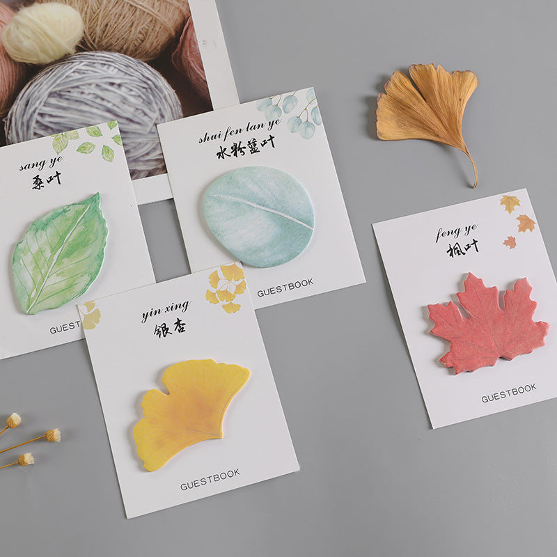 Wholesale Paper Creative Leaf Maple Leaf Ginkgo Sticky Notes